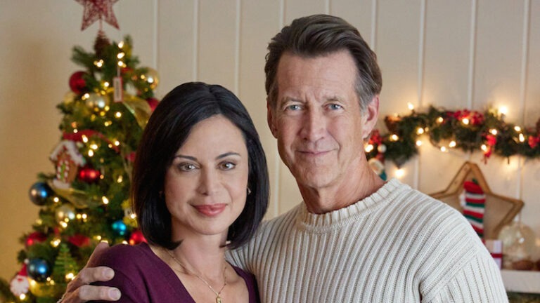 Catherine Bell and James Denton in the new Hallmark movie Christmas on Cherry Lane. (Image: Hallmark Media)
